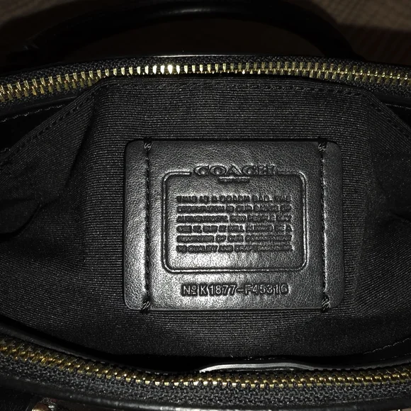 Coach Mini Surrey Carryall Black and Red Floral Satchel - Picture 8 of 9